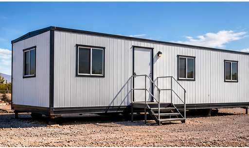Mobile job office at a construction site